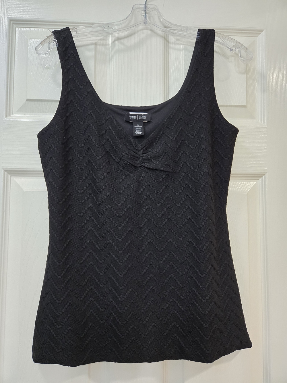 White House Black Market Black Textured Tank Top
